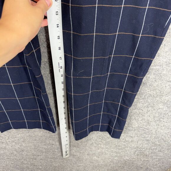 Tommy Hilfiger Pants Women 14 Blue Plaid High Rise Chino Flat Front Pockets - Picture 5 of 9